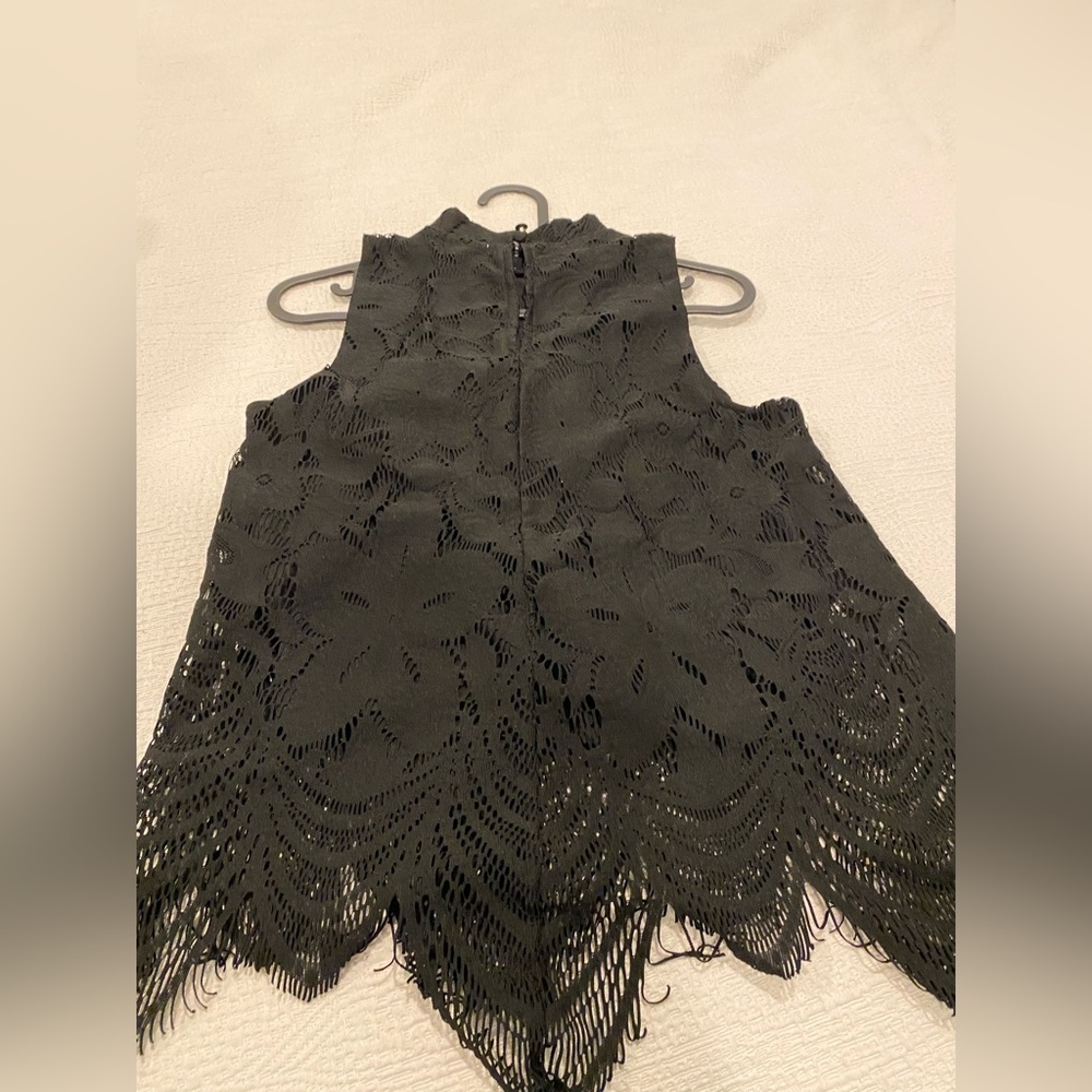 Black Lace Crop Top - Picture 2 of 4